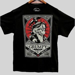 Disney Grumpy Back Off T-Shirt Size L Black Snow White And The Seven Dwarfs